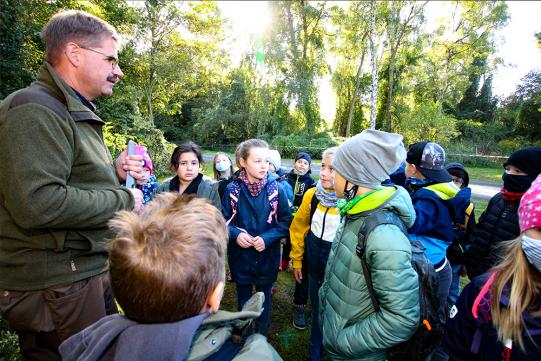 Grundschüler lernen Fuchs und Hase kennen